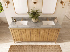 Atlanta Teak Wood 72 in. W x 22 in. D Double Sink Bathroom Vanity - photo 31