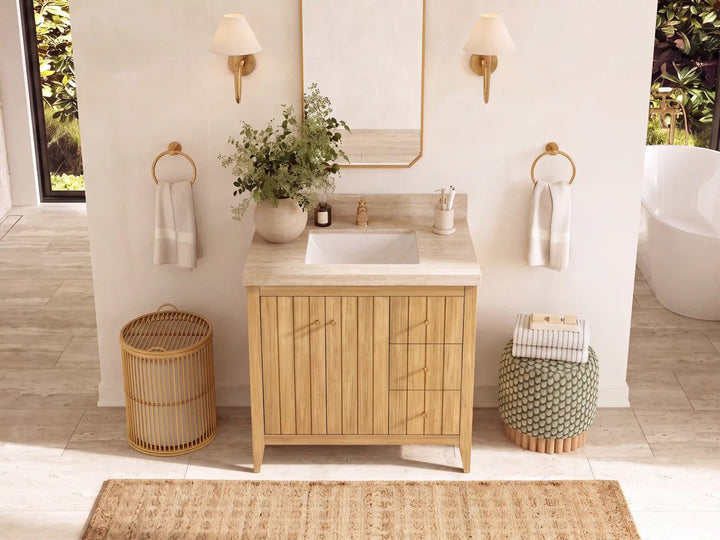 Atlanta 36 in. W x 22 in. D Teak Wood Center Sink Bathroom Vanity - photo 30