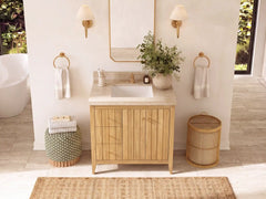 Atlanta Teak Wood 36 in. W x 22 in. D Center Sink Bathroom Vanity - photo 17