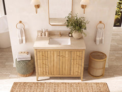 Atlanta Teak Wood 42 in. W x 22 in. D Single Sink Bathroom Vanity - photo 28