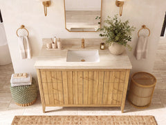 Atlanta Teak Wood 48 in. W x 22 in. D Single Sink Bathroom Vanity - photo 28