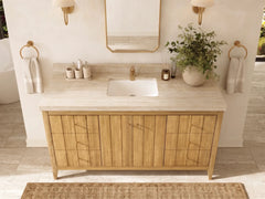 Atlanta Teak Wood 60 in. W x 22 in. D Single Sink Bathroom Vanity - photo 30