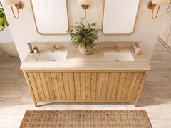 Atlanta Teak Wood 72 in. W x 22 in. D Double Sink Bathroom Vanity - photo 40