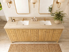 Atlanta Teak Wood 84 in. W x 22 in. D Double Sink Bathroom Vanity - photo 43