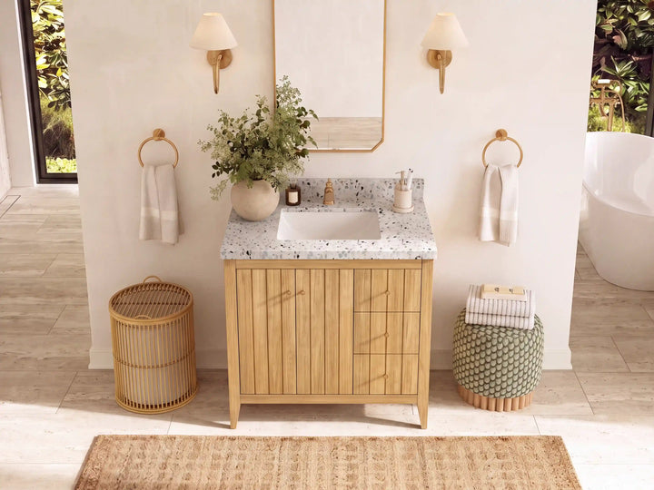 Atlanta 36 in. W x 22 in. D Teak Wood Center Sink Bathroom Vanity - photo 31