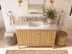 Atlanta Teak Wood 48 in. W x 22 in. D Single Sink Bathroom Vanity - photo 29