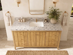 Atlanta Teak Wood 60 in. W x 22 in. D Single Sink Bathroom Vanity - photo 31