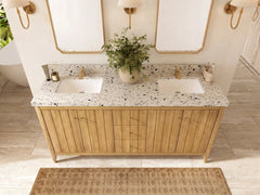 Atlanta Teak Wood 72 in. W x 22 in. D Double Sink Bathroom Vanity - photo 32