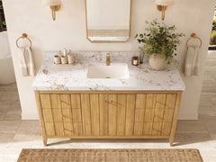 Atlanta Teak Wood 60 in. W x 22 in. D Single Sink Bathroom Vanity - photo 33