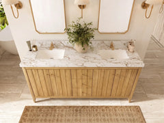 Atlanta Teak Wood 72 in. W x 22 in. D Double Sink Bathroom Vanity - photo 34