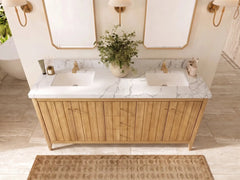 Atlanta Teak Wood 72 in. W x 22 in. D Double Sink Bathroom Vanity - photo 36