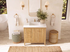 Atlanta Teak Wood 36 in. W x 22 in. D Center Sink Bathroom Vanity - photo 20