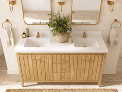 Atlanta Teak Wood 60 in. W x 22 in. D Double Sink Bathroom Vanity - photo 43