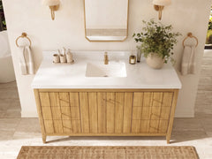 Atlanta Teak Wood 60 in. W x 22 in. D Single Sink Bathroom Vanity - photo 36