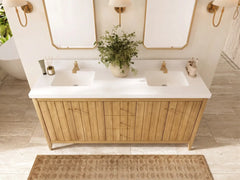 Atlanta Teak Wood 72 in. W x 22 in. D Double Sink Bathroom Vanity - photo 37