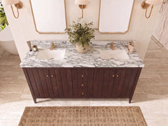 Atlanta Teak Wood 72 in. W x 22 in. D Double Sink Bathroom Vanity - photo 10