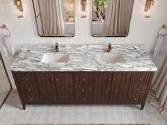 Atlanta Teak Wood 84 in. W x 22 in. D Double Sink Bathroom Vanity - photo 12