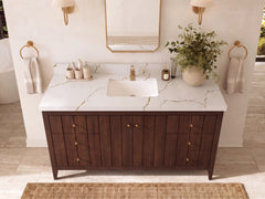 Atlanta Teak Wood 60 in. W x 22 in. D Single Sink Bathroom Vanity - photo 23
