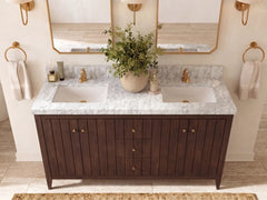 Atlanta Teak Wood 60 in. W x 22 in. D Double Sink Bathroom Vanity - photo 11