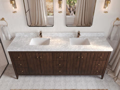 Atlanta Teak Wood 84 in. W x 22 in. D Double Sink Bathroom Vanity - photo 19