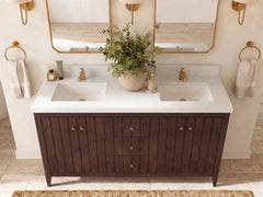 Atlanta Teak Wood 60 in. W x 22 in. D Double Sink Bathroom Vanity - photo 12
