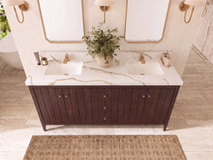Atlanta Teak Wood 72 in. W x 22 in. D Double Sink Bathroom Vanity - photo 15