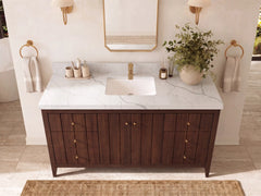 Atlanta Teak Wood 60 in. W x 22 in. D Single Sink Bathroom Vanity - photo 7