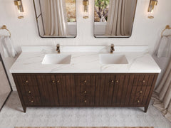 Atlanta Teak Wood 84 in. W x 22 in. D Double Sink Bathroom Vanity - photo 18