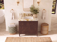 Atlanta Teak Wood 36 in. W x 22 in. D Center Sink Bathroom Vanity - photo 17