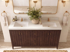 Atlanta Teak Wood 60 in. W x 22 in. D Double Sink Bathroom Vanity - photo 19