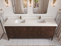Atlanta Teak Wood 84 in. W x 22 in. D Double Sink Bathroom Vanity - photo 15