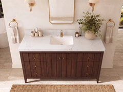 Atlanta Teak Wood 60 in. W x 22 in. D Single Sink Bathroom Vanity - photo 12
