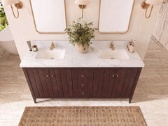 Atlanta Teak Wood 72 in. W x 22 in. D Double Sink Bathroom Vanity - photo 23