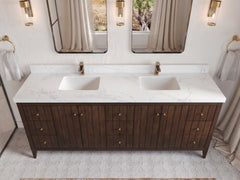 Atlanta Teak Wood 84 in. W x 22 in. D Double Sink Bathroom Vanity - photo 25