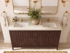 Atlanta Teak Wood 60 in. W x 22 in. D Double Sink Bathroom Vanity - photo 21