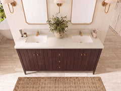 Atlanta Teak Wood 72 in. W x 22 in. D Double Sink Bathroom Vanity - photo 17