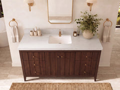 Atlanta Teak Wood 60 in. W x 22 in. D Single Sink Bathroom Vanity - photo 29