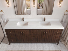 Atlanta Teak Wood 84 in. W x 22 in. D Double Sink Bathroom Vanity - photo 24