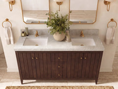 Atlanta Teak Wood 60 in. W x 22 in. D Double Sink Bathroom Vanity - photo 23