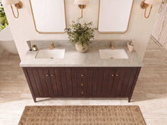 Atlanta Teak Wood 72 in. W x 22 in. D Double Sink Bathroom Vanity - photo 33