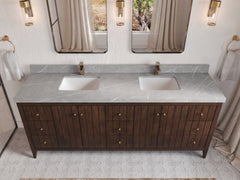 Atlanta Teak Wood 84 in. W x 22 in. D Double Sink Bathroom Vanity - photo 23