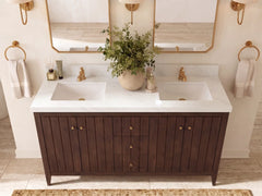 Atlanta Teak Wood 60 in. W x 22 in. D Double Sink Bathroom Vanity - photo 25
