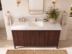 Atlanta Teak Wood 60 in. W x 22 in. D Single Sink Bathroom Vanity - photo 19