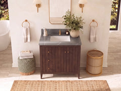 Atlanta Teak Wood 36 in. W x 22 in. D Center Sink Bathroom Vanity - photo 25