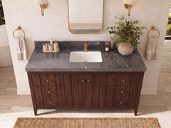 Atlanta Teak Wood 60 in. W x 22 in. D Single Sink Bathroom Vanity - photo 9