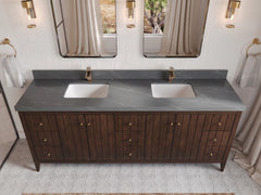 Atlanta Teak Wood 84 in. W x 22 in. D Double Sink Bathroom Vanity - photo 21