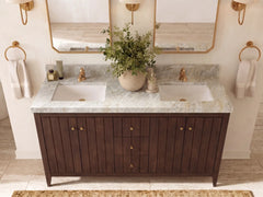 Atlanta Teak Wood 60 in. W x 22 in. D Double Sink Bathroom Vanity - photo 27