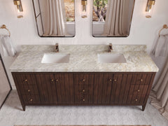 Atlanta Teak Wood 84 in. W x 22 in. D Double Sink Bathroom Vanity - photo 38