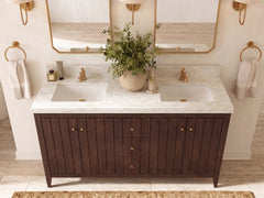 Atlanta Teak Wood 60 in. W x 22 in. D Double Sink Bathroom Vanity - photo 28
