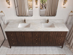 Atlanta Teak Wood 84 in. W x 22 in. D Double Sink Bathroom Vanity - photo 37
